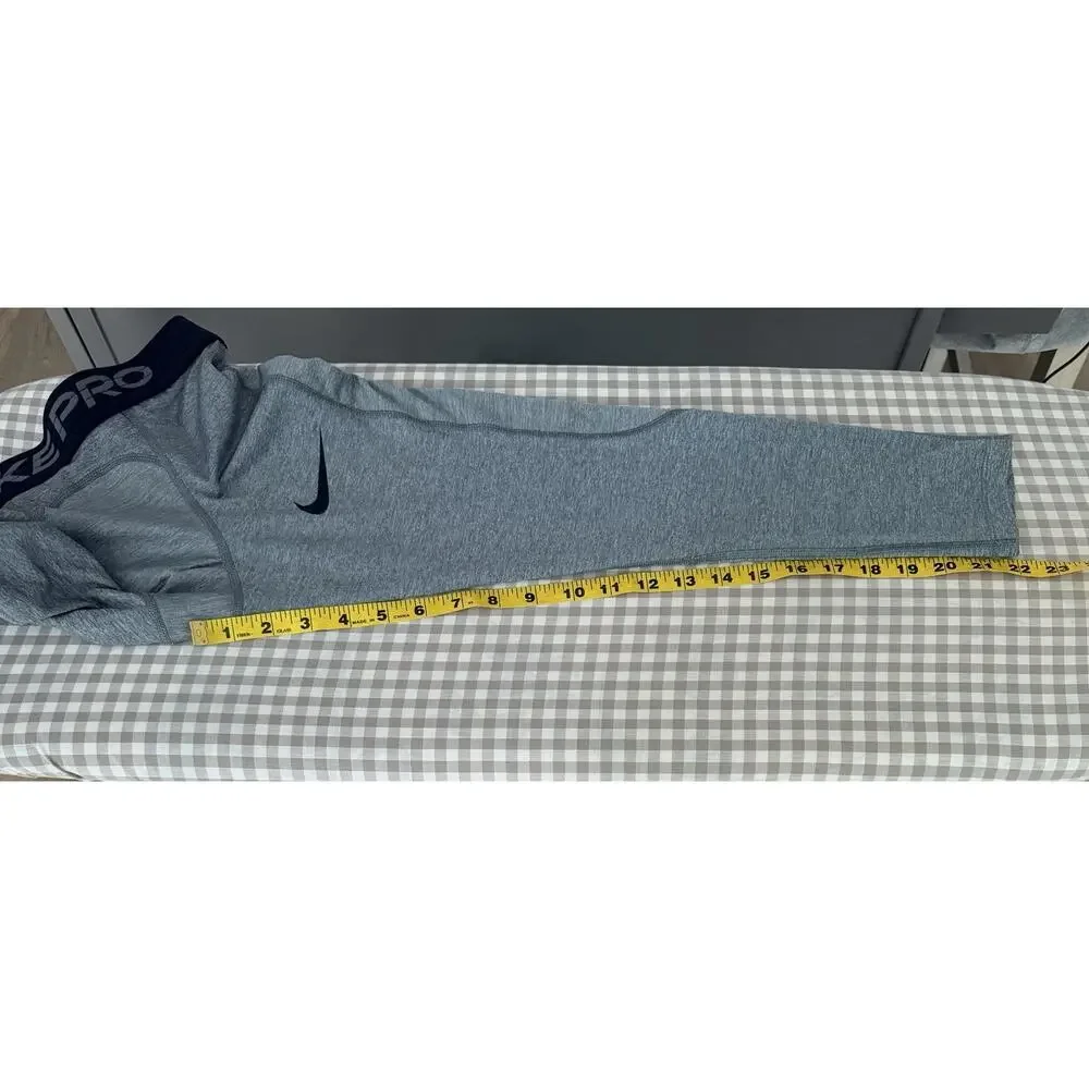 Nike Pro Dry Fit Tight Fit Mens S Heather Gray 3/4 Leggings Pull On Logo NWOT